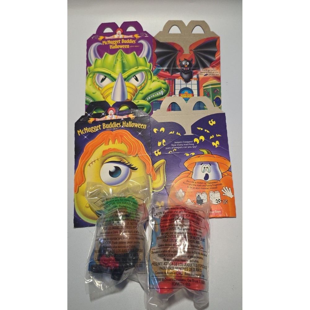 McDonalds Halloween‎ McNugget Buddies 1996 Bundle #2 #6 and 2 Happy Meal Boxes